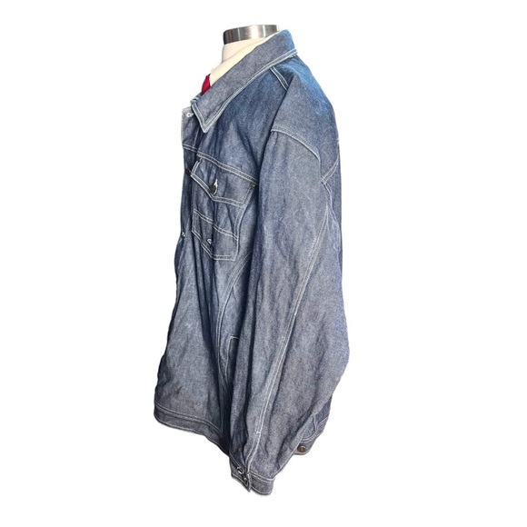 Knockout Jeans Los Angeles Mens Light Blue Denim Jacket Size XXXL Hip Hop Y2K - Picture 3 of 14